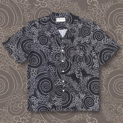 画像1: "SPIRAL CLOUD" pattern shirt by HORITATSU