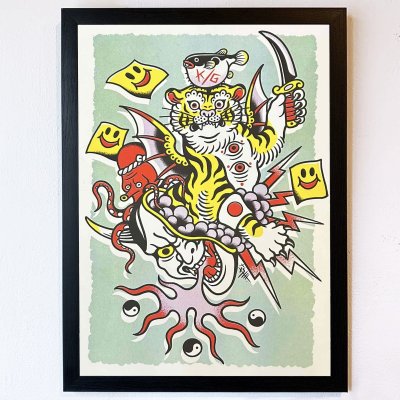 画像1: ILLSYNAPSE "K/G TIGER ACTION" RISO PRINTS