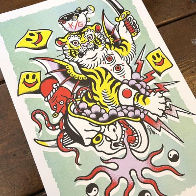 画像2: ILLSYNAPSE "K/G TIGER ACTION" RISO PRINTS