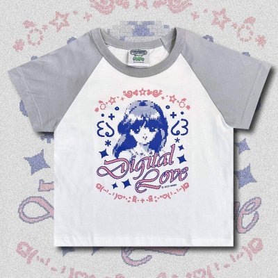 画像1: HOMEWARD BOUND "DIGITAL LOVE" RAGLAN BABY T-SHIRT