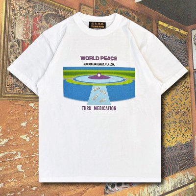 画像1: YELLOW FEVER  T-SHIRT "WORLD PEACE THRU MEDICATION"