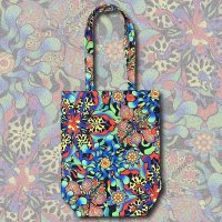 NAPOYAN "Psychedelic Flower" ZIP TOTE BAG