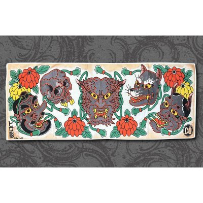 画像1: HIRO "JAPANESE MASK" MICROFIBER TOWEL