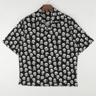 画像2: GxBxT&CHRIS GARVER "SKULL BUTTON" hawaiian shirt  ※7月末にお届け予定