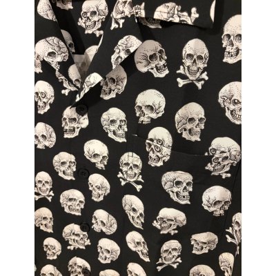 画像7: GxBxT&CHRIS GARVER "SKULL BUTTON" hawaiian shirt