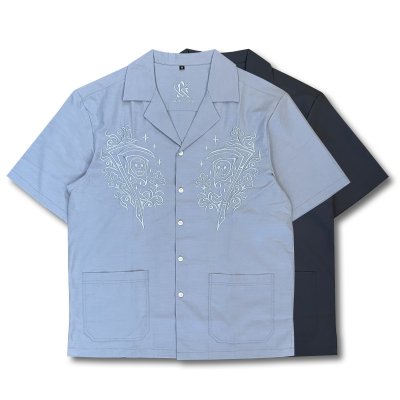 画像1: ILLSYNAPSE "Karma Floral" EMBROIDERY POCKET SHIRT