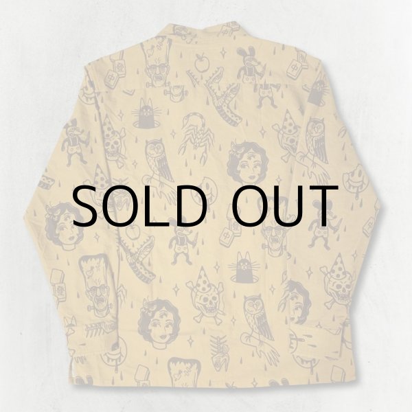 画像2: ILLSYNAPSE L/S PATTERN SHIRT(Brown) (2)