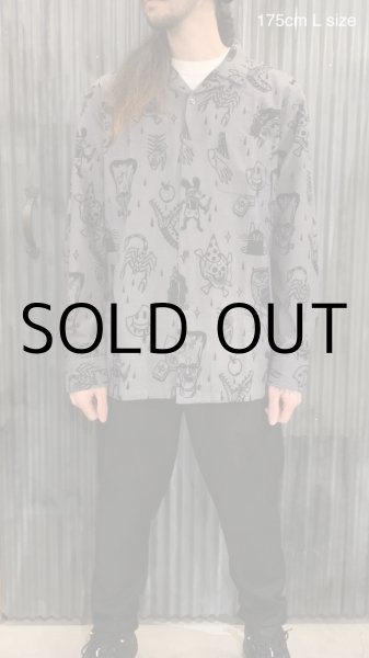 画像4: ILLSYNAPSE L/S PATTERN SHIRT(Gray) (4)