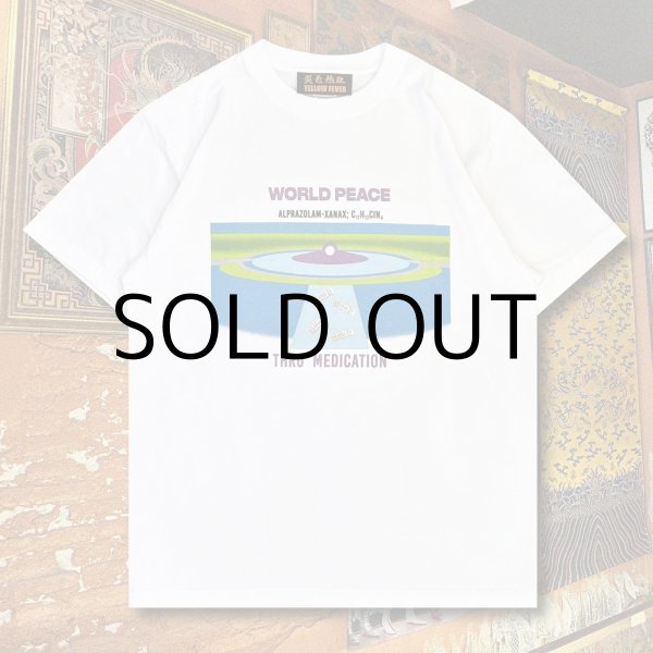 画像1: YELLOW FEVER  T-SHIRT "WORLD PEACE THRU MEDICATION" (1)