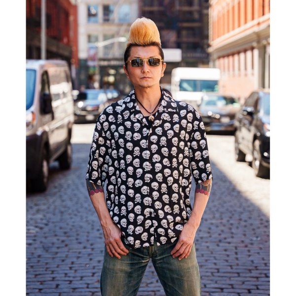 画像4: GxBxT&CHRIS GARVER "SKULL BUTTON" hawaiian shirt  ※7月末にお届け予定 (4)