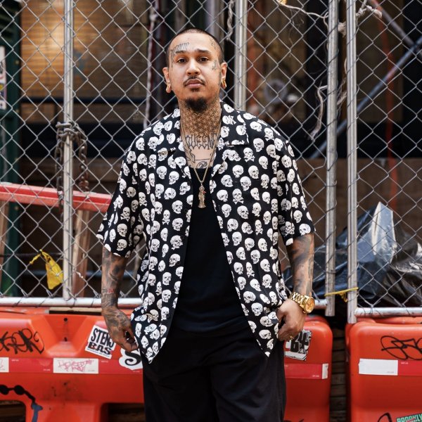 画像6: GxBxT&CHRIS GARVER "SKULL BUTTON" hawaiian shirt  ※7月末にお届け予定 (6)