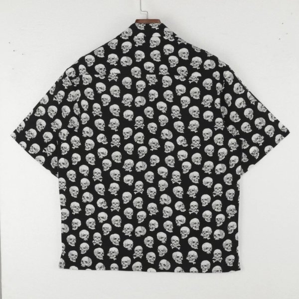 画像3: GxBxT&CHRIS GARVER "SKULL BUTTON" hawaiian shirt  ※7月末にお届け予定 (3)