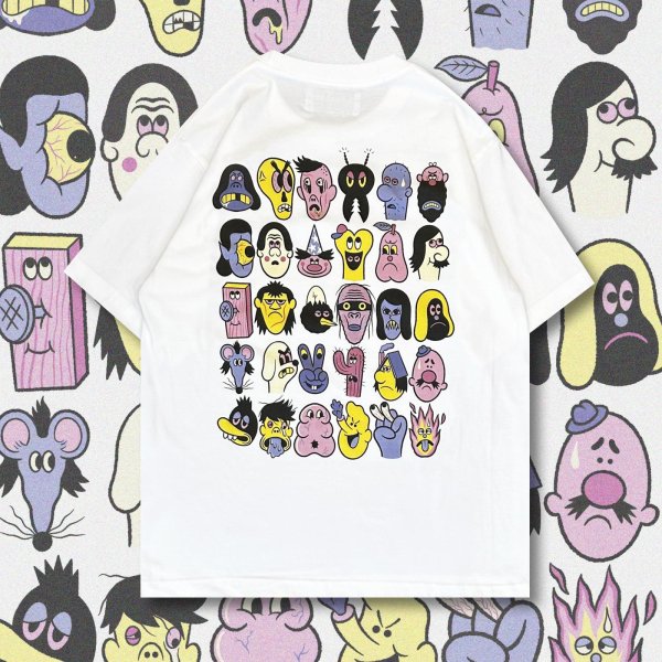 画像1: BERTO FOJO "MANY FACES" T-SHIRT (1)
